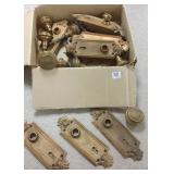 Group of antique brass/bronze door hardware