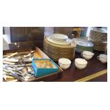 Group of china including gold service plates,
