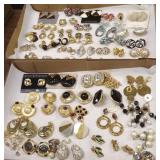 Over 60 pair vintage earrings in 2 boxes