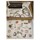 30 vintage sterling pins & brooches & 12 vintage