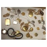 25 vintage lockets- sterling, gold filled, etc