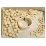 Group carved bone & ivory jewelry *MN Resident
