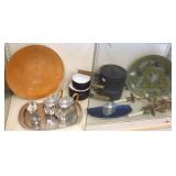 Group of metalware including Denmark tea set,