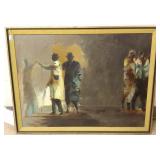 Framed signed Bernard Arnest oil on board-