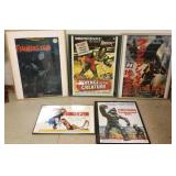 5 large framed monster movie reprint posters