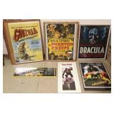 6 large framed horror movie, poster reprints
