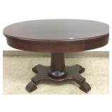 Antique oval library table with drawer