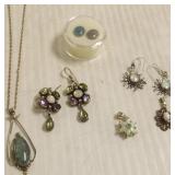 Group vintage opal jewelry including Australian