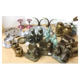 Group vintage deco metal bookends, deco chrome,