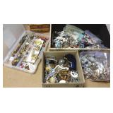 Large group costume jewelry & findings in small