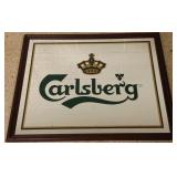 Carlsberg mirrored sign approx. 27" x 33"