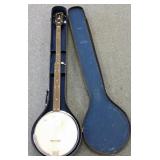 Harmony banjo in case