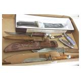Group of assorted hunting knives, etc.
