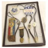 Case with bolos, badges, etc. in case