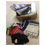 Group including wool blankets, linens, etc.