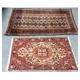 2 vintage small handmade oriental rugs (as seen)