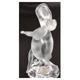 10" signed Lalique nude figural group