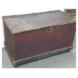 Antique early dovetailed trunk