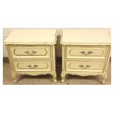 2 French style bed side chests