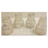 4 signed Made in Germany antique etched glass