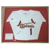 Framed autographed Ozzie Smith St. Louis Cardinals