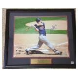 Framed autographed Joe Mauer batting champion