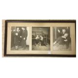 Framed 1931 triple autographed Jack Dempsey
