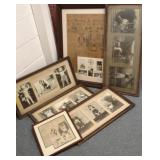 Group of framed photos & newspaper, infant athlete
