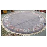 Round hand tied oriental rug approx 8