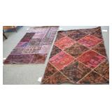2 patchwork oriental rugs approx. 3