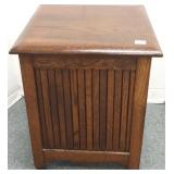 Mission oak lift top waste basket