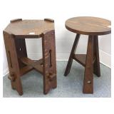 2 mission oak tabouret stands