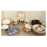 Group of oriental items including bronze tailors