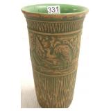 10" Red Wing ink stamp vase