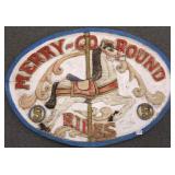 30" carved wood merry-go-round plaque