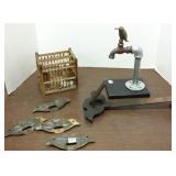 Group of metal snowbirds, hummingbird faucet,