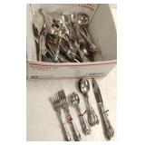 Group of stainless flatware