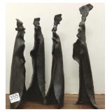 Group modern design bronze figures - 10"