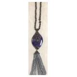 Hematite bead & purple agate necklace