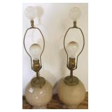 2 Aladdin lamps with finials