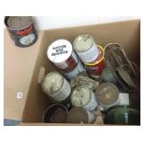 Group of tobacco tins, electric fan, etc.
