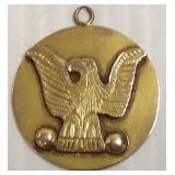 Tested 10k gold eagle fob 19.8g