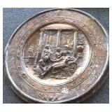 Victorian silver on copper relief plaque