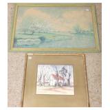 2 framed watercolors- signed R. Semseman &