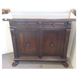 Antique clawfoot walnut small server