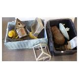 Group of garden items, bird houses, etc.