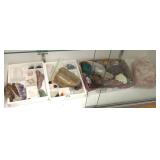 Group of assorted rocks, minerals, petrified wood,