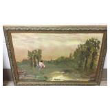 Framed signed oil on board  approx. 14" x 20"