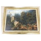 Framed signed L. D. Webster 1834 Pinx oil on