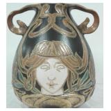 Owens pottery Ohio Henri Deux Art Nouveau girl